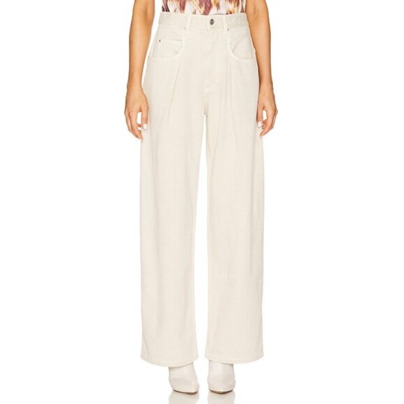 Etoile Isabel Marant high rise relaxed leg cream/ecru jeans Sz 42 / Us Sz 10 - Picture 1 of 14